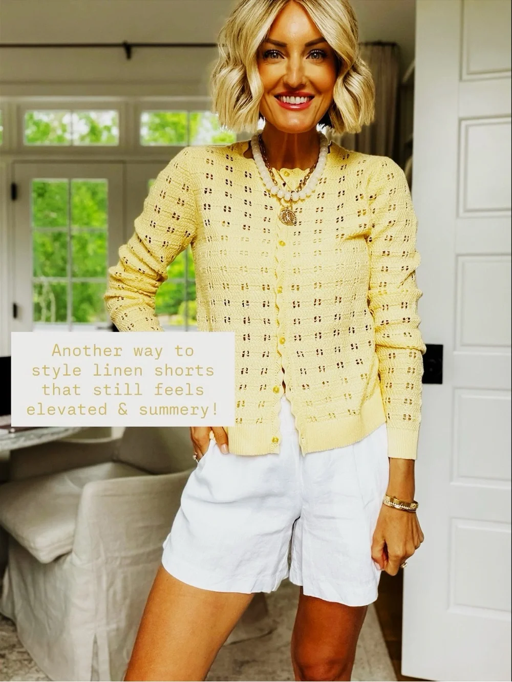 J. Crew Factory Yellow Pointelle cardigan